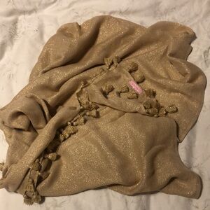 Lilly Pulitzer Gold Tassel Scarf